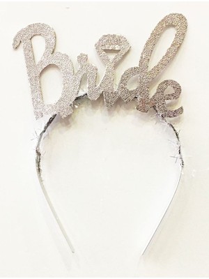 Gümüş Renk Bekarlığa Veda Italik Yazı Alyanslı Bride Taç Midastech
