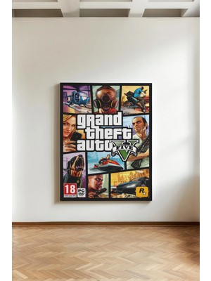 Kanvaspera Gta Serisi Oyun Afişi - Tablo Grand Theft Auto V, Vice City, San Andreas