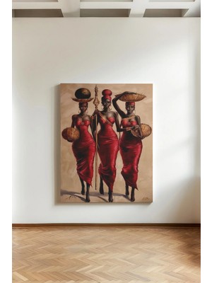 Kanvaspera Afrika Kızları - Kanvas Tablo | Etnik Sanat | Çağdaş Duvar Dekorasyonu