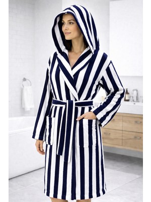 Emillie %100 Pamuk Ipliği Boyalı Ihracat Fazlası Unisex Bornoz - Yüksek Kalite