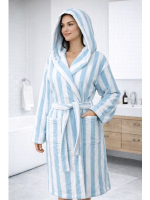 Emillie %100 Pamuk Ipliği Boyalı Ihracat Fazlası Unisex Bornoz - Yüksek Kalite