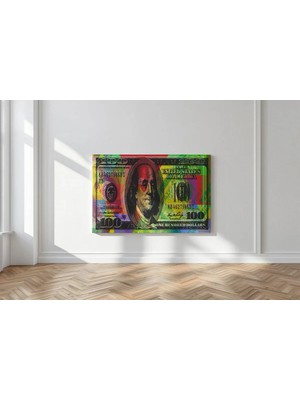 Kanvaspera Yüz Dolar - Kanvas Tablo - Benjamin Franklin Para, Refah ve Ilham Temalı Duvar Dekorasyonu