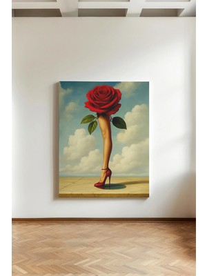 Kanvaspera Güllü Bacak - Kanvas Tablo - Gerçeküstü Kadın Figürü, Moda ve Sanat Temalı Çağdaş Duvar Dekorasyonu