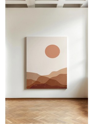 Kanvaspera Boho Sade Estetik Ay ve Bitki - Kanvas Tablo