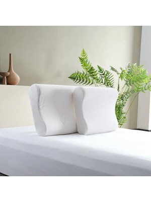 Doqu Home Visco Comfort Yastık 51 x 42 + 13 cm Beyaz Konforlu Şekil ve Yumuşak Dış Materyal