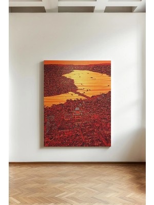 Kanvaspera Istanbul Boğazı Lineer Dışavurumculuk - Kanvas Tablo