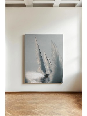 Kanvaspera Kanatlı Deniz Gemisi - Kanvas Tablo - Okyanus, Masalsı Sanat ve Hayal Gücü Temalı Duvar Dekoru