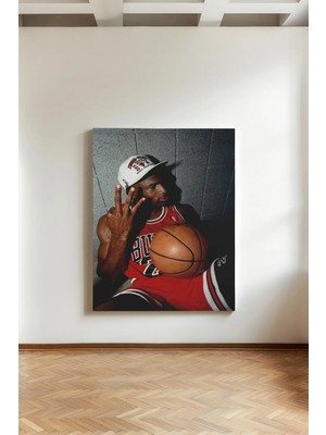 Kanvaspera Michael Jordan 23 Pozisyonu - Kanvas Tablo - Basketbol Yıldızı Siyah Beyaz Duvar Dekorasyonu