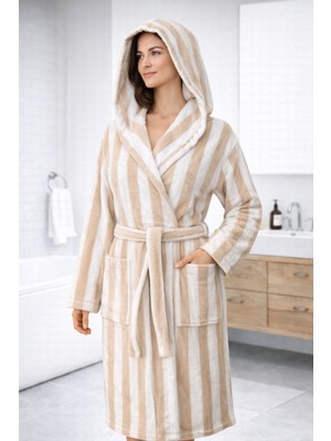 Emillie %100 Pamuk Ipliği Boyalı Ihracat Fazlası Unisex Bornoz - Yüksek Kalite