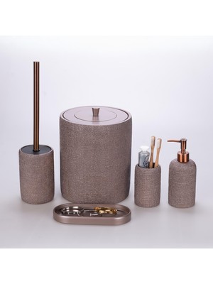 Selim Natural Banyo Seti Taupe