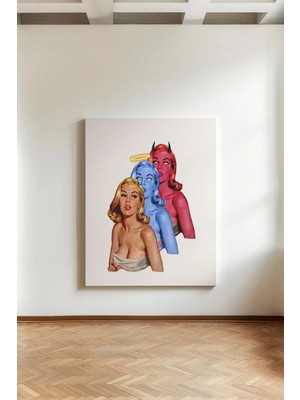 Kanvaspera Ego Üstben ve Id, Pop Sanat - Kanvas Tablo