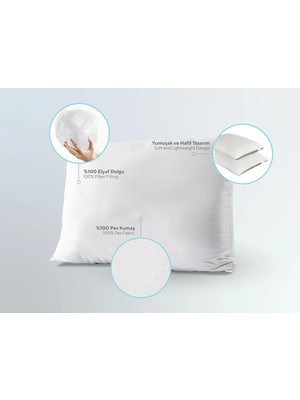 Doqu Home Whiteline Microfiber Yastık 50 x 70 cm - Beyaz