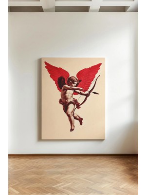 Kanvaspera Kızıl Kanatlı Aşk Tanrısı - Kanvas Tablo