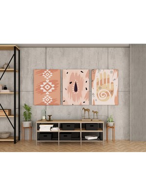 Kanvaspera Boho Ruhu Etnik ve Ruhsal Üçlü Kanvas Tablo