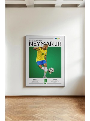 Kanvaspera Neymar Jr. Afiş - Kanvas Tablo - Futbol Sanatçısı Spor Konsepti Duvar Dekorasyonu
