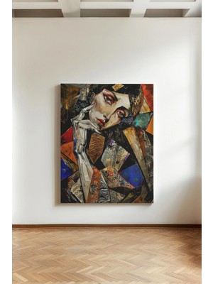 Kanvaspera Kübizm Montaj Kadın Figürü - Kanvas Tablo