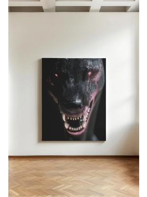 Kanvaspera Karanlık Sırıtış - Kanvas Tablo - Dijital Gotik, Esrarengiz ve Güçlü Kontrast Temalı Duvar Dekoru