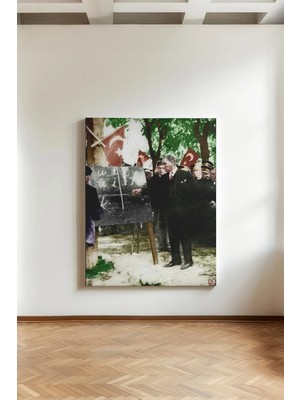 Kanvaspera Atatürk Alfabe Devrimi Hatırası - Kanvas Tablo - Renkli, Eğitim ve Cumhuriyet Temalı Duvar Dekorasyonu