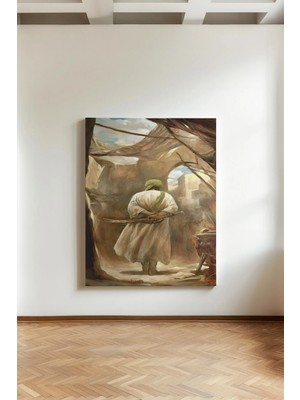 Kanvaspera Hz. Ali - Kanvas Tablo - Zülfikar ve Arslan Motifli, Manevi Duvar Dekorasyonu, Islam Sanatı, Güncel Tuval