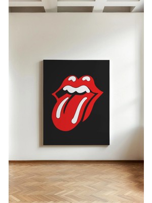 Kanvaspera Rolling Stones, Kırmızı Dudak ve Dil - Kanvas Tablo - Rock Müziği, Pop Art Stili Duvar Dekorasyonu