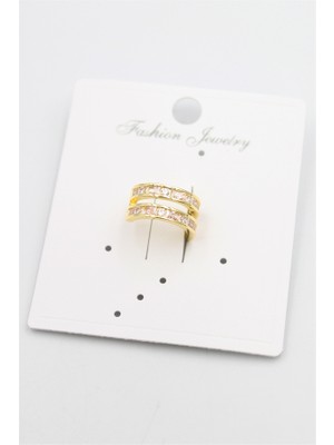 Beta Moda Hub Taşlı Kıkırdak Küpe - Altın