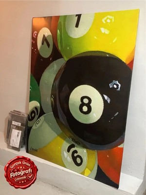 Kanvaspera Sekizlik Oyunu – Bilardo Topları Kanvas Tablo | Renkli ve Çağdaş Duvar Dekorasyonu
