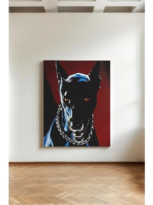 Kanvaspera Doberman Portesi - Kanvas Tablo - Çağdaş, Güçlü Hayvan Temalı Ev ve Ofis Dekorasyonu