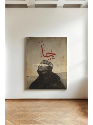 Kanvaspera Câe Arapça Kaligrafi Kız - Kanvas Tablo