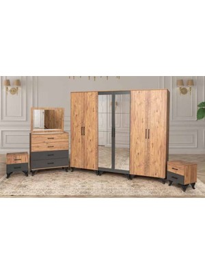 Yuvaset Home Zirve Yatak Odası Komodinli Çam