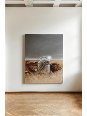 Kanvaspera Hz. Ali - Kanvas Tablo - Zülfikar ve Arslan Motifli, Manevi Duvar Dekorasyonu, Islam Sanatı, Güncel Tuval