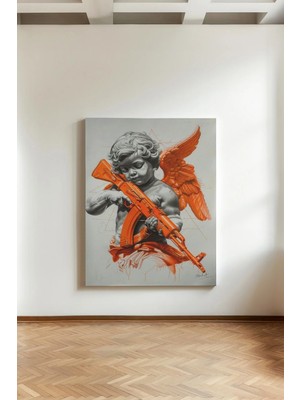 Kanvaspera Savaşçı Eros Ak-47 - Kanvas Tablo