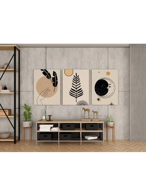 Kanvaspera Boho Astroloji Ay, Göksel Üçlü Kanvas Tablo