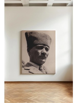 Kanvaspera Mustafa Kemal Atatürk - Kanvas Tablo - Tarihsel, Önderlik ve Vatanseverlik Temalı Duvar Dekoru