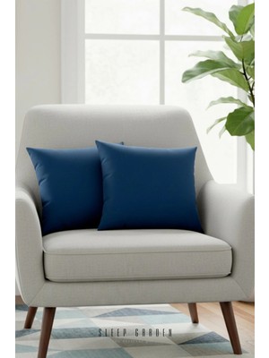 Sleep Garden Erguvan Serisi Kadife Mavi Dekoratif Kırlent 45X45 2'li