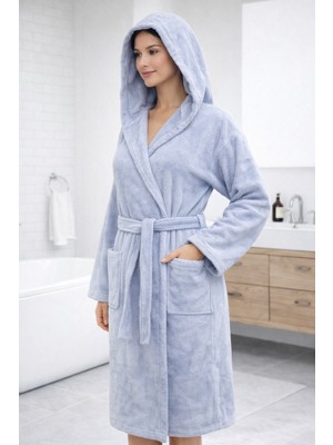 Emillie %100 Pamuk Kadife Ihracat Fazlası Unisex Bornoz -Yüksek Kalite