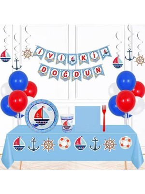 Parti Show Denizci Temalı 8 Kişilik Ekonomik Parti Seti