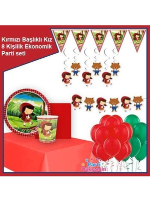 Parti Show Kırmızı Başlıklı Kız 8 Kişilik Parti Seti