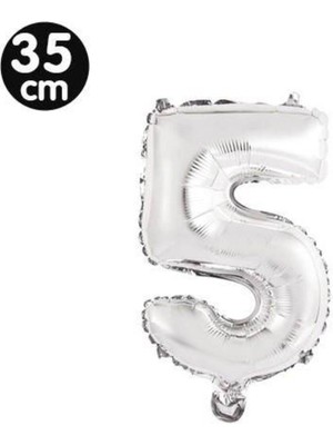 Parti Show 5 Rakam Folyo Balon Gümüş (35 Cm)