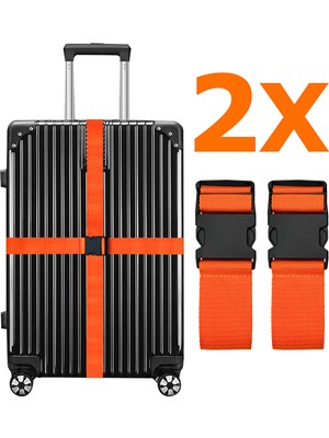 Tois Valiz Kemeri Siyah Ekstra Emniyet Kilitli Tokalı Ayarlanabilir Bavul Kemeri 2 Adet  x 200CM