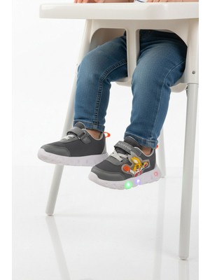 Ruffon Füme Cırtlı Işıklı Fileli Hafif Bebek Spor Ayakkabı 1015 B