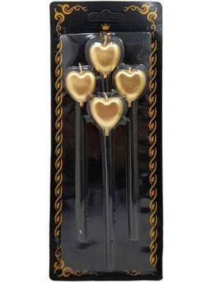 Parti Show Kalpli Çubuklu Mum Gold (4 Adet)