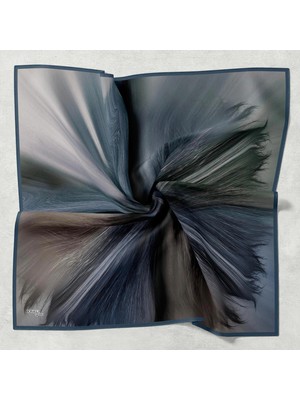 Bonjela Soft Eşarp Fırça Desen Indigo Mavi