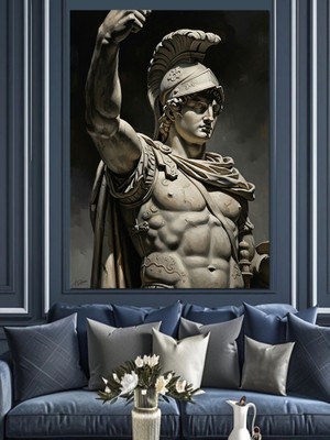 Karizma Tablo Antik Yunan Roma Heykeli Dekoratif Kanvas - Mdf Ahşap Tablo
