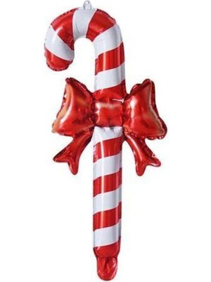 Parti Show Yılbaşı Kurdeleli Baston Folyo Balon 56X27 cm