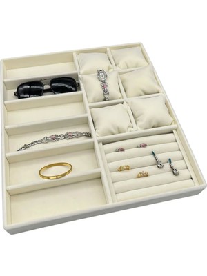 Yerli Üretim Miami Model Süet Kumaş Takı Sergileme Çekmeceli Iç Standı