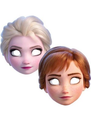 Parti Show Frozen 2 Anna Elsa Kağıt Maske (6 Adet)