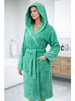 Emillie %100 Pamuk Kadife Ihracat Fazlası Unisex Bornoz -Yüksek Kalite
