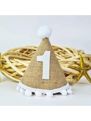 Parti Show 1 Yaş Ponponlu Hasır Şapka