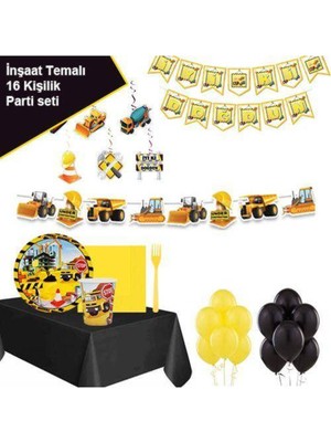 Parti Show Iş Makineleri Parti Seti 16 Kişilik