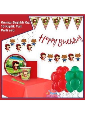 Parti Show Kırmızı Başlıklı Kız 16 Kişilik Parti Seti